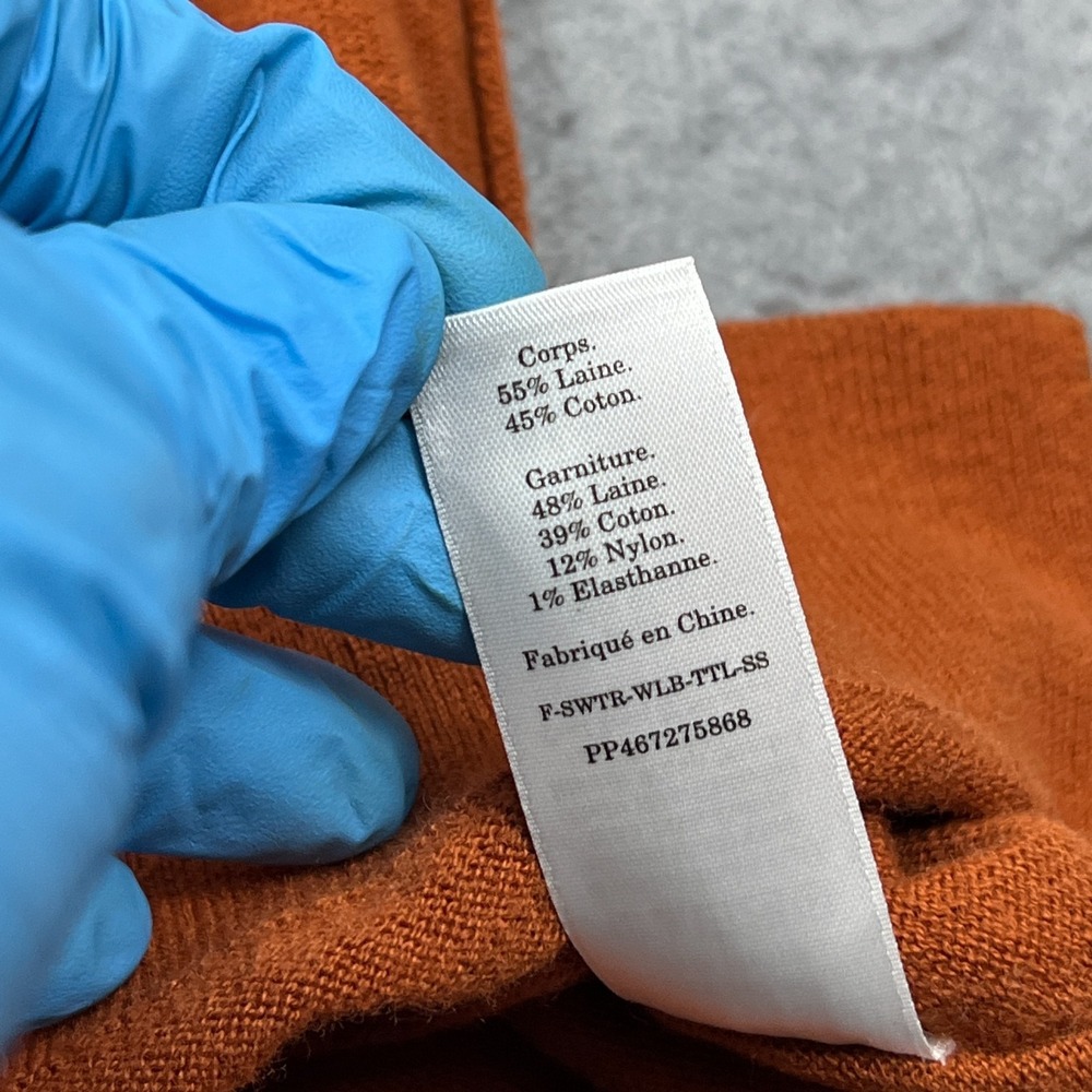 Everlane Sweater Women's Large Orange Rust Wool Short Sleeve Knit Turtleneck Top - Picture 6 of 9